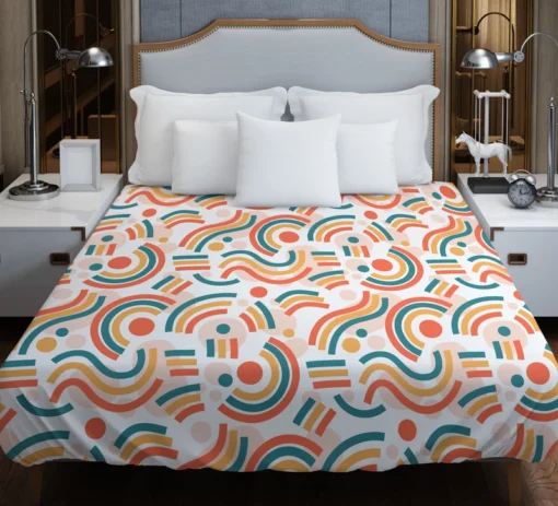 Organic Flat Design Abstract Element Pattern Duvet Cover