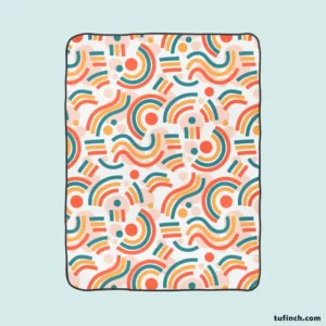 Organic Flat Design Abstract Element Pattern Fleece Blanket 1