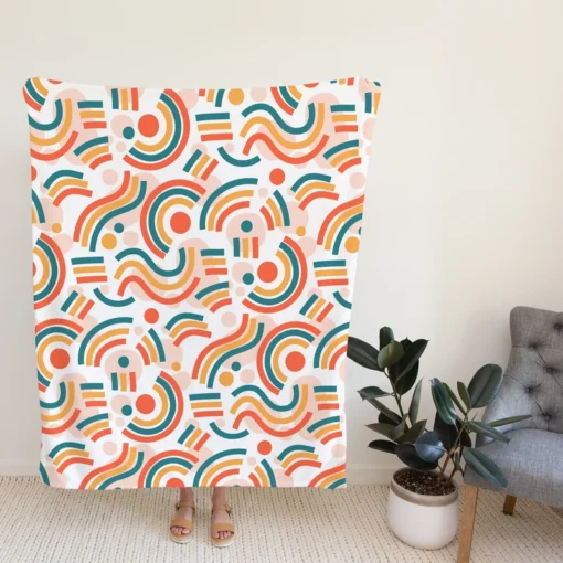 Organic Flat Design Abstract Element Pattern Fleece Blanket