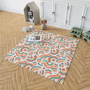 Organic Flat Design Abstract Element Pattern Rug 1