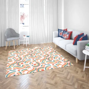 Organic Flat Design Abstract Element Pattern Rug 2