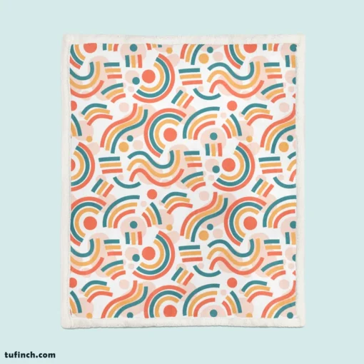 Organic Flat Design Abstract Element Pattern Sherpa Fleece Blanket 1