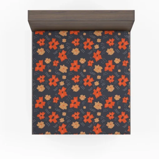 Organic Flat Floral Print Fitted Sheet