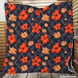 Organic Flat Floral Print Quilt Blanket