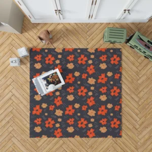 Organic Flat Floral Print Rug