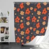 Organic Flat Floral Print Shower Curtain