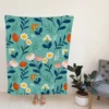 Organic Flat Pressed Flowers Pattern Fleece Blanket