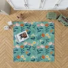 Organic Flat Pressed Flowers Pattern Rug