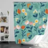 Organic Flat Pressed Flowers Pattern Shower Curtain