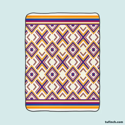 Oriental Ethnic Geometrics Fleece Blanket 1