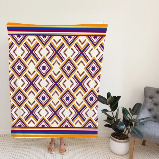 Oriental Ethnic Geometrics Fleece Blanket