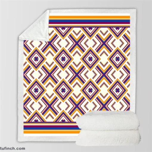 Oriental Ethnic Geometrics Sherpa Fleece Blanket