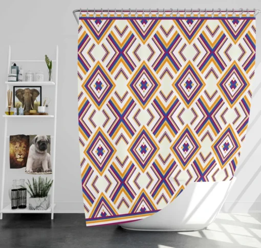 Oriental Ethnic Geometrics Shower Curtain