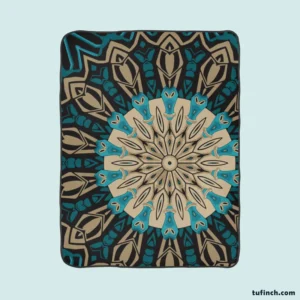 Oriental Mandala Ornament Pattern Fleece Blanket 1