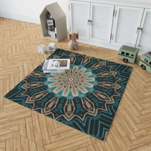 Oriental Mandala Ornament Pattern Rug 1