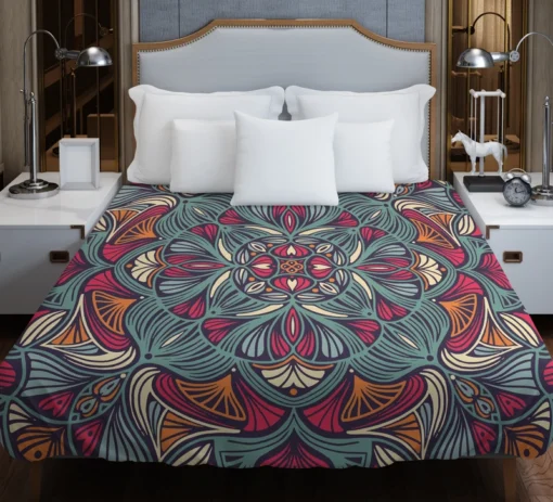 Ornamental Floral Ethnic Mandala Duvet Cover