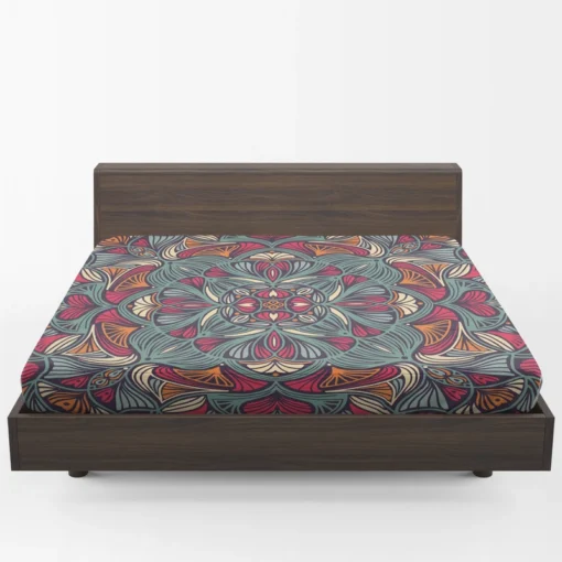 Ornamental Floral Ethnic Mandala Fitted Sheet 1