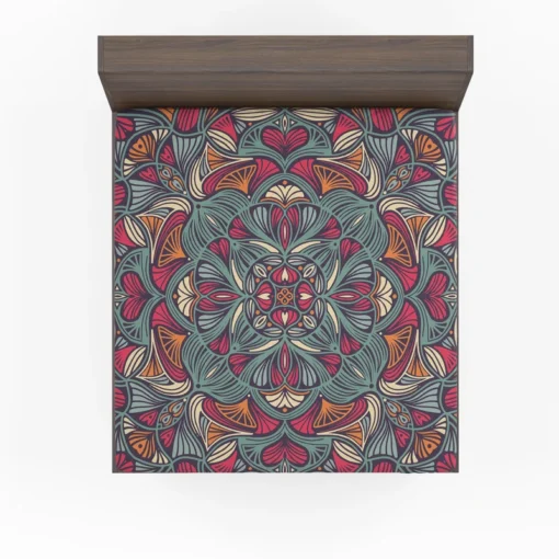 Ornamental Floral Ethnic Mandala Fitted Sheet