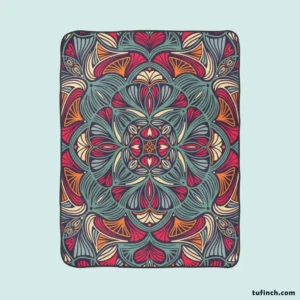 Ornamental Floral Ethnic Mandala Fleece Blanket 1