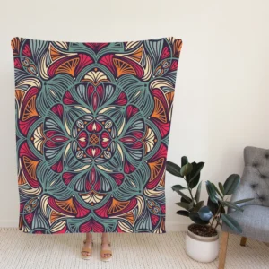 Ornamental Floral Ethnic Mandala Fleece Blanket