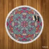 Ornamental Floral Ethnic Mandala Round Beach Towel