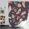 Ornate Feather Design Shower Curtain