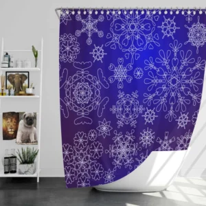 Outlined Ornamental 3D Pattern Shower Curtain