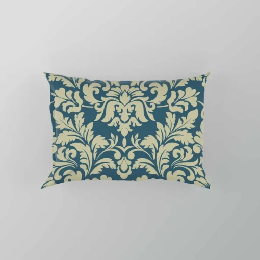 Pacific Sea Teal Damask Design Pillow Case