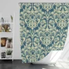 Pacific Sea Teal Damask Design Shower Curtain