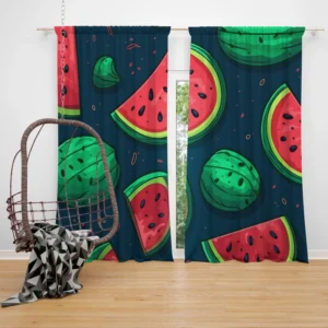 Painted Mini Love Watermelon Curtain