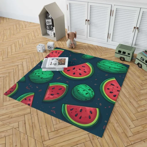 Painted Mini Love Watermelon Rug 1