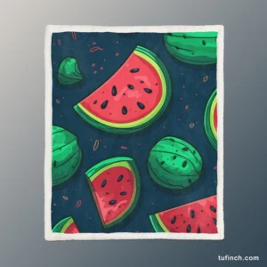 Painted Mini Love Watermelon Sherpa Fleece Blanket 1