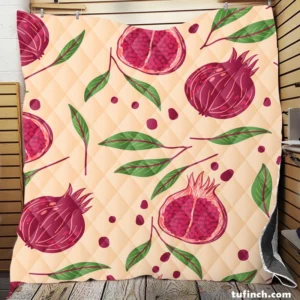 Painted Pomegranate Fruit Design Quilt Blanket