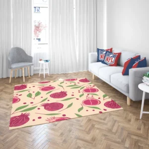 Painted Pomegranate Fruit Design Rug 2