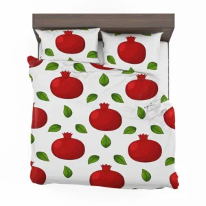 Painted Red Pomegranate Design Bedding Set 2