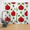 Painted Red Pomegranate Design Curtain