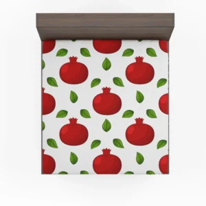 Painted Red Pomegranate Design Fitted Sheet