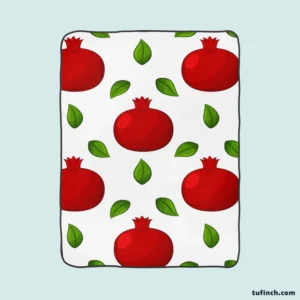 Painted Red Pomegranate Design Fleece Blanket 1