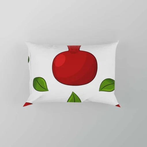 Painted Red Pomegranate Design Pillow Case