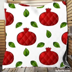 Painted Red Pomegranate Design Quilt Blanket