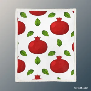 Painted Red Pomegranate Design Sherpa Fleece Blanket 1