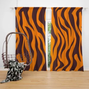 Painted Tiger Stripes Pattern Curtain