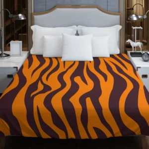 Painted Tiger Stripes Pattern Duvet Cover