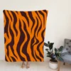 Painted Tiger Stripes Pattern Fleece Blanket