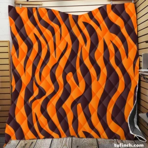 Painted Tiger Stripes Pattern Quilt Blanket