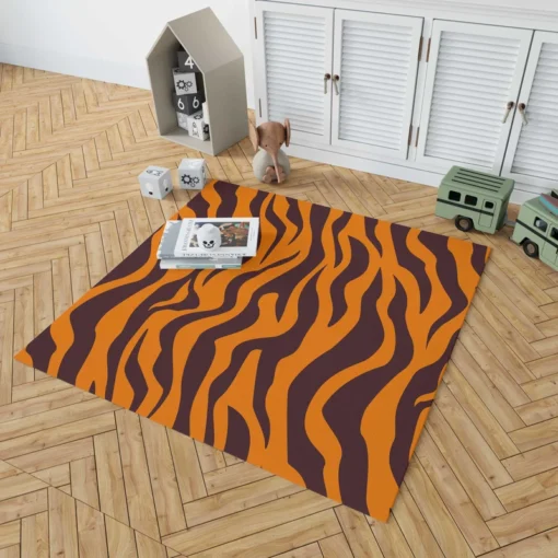 Painted Tiger Stripes Pattern Rug 1