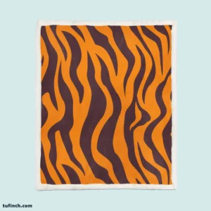 Painted Tiger Stripes Pattern Sherpa Fleece Blanket 1