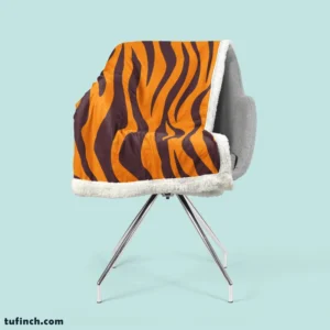 Painted Tiger Stripes Pattern Sherpa Fleece Blanket 2