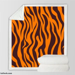 Painted Tiger Stripes Pattern Sherpa Fleece Blanket