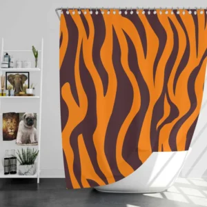 Painted Tiger Stripes Pattern Shower Curtain